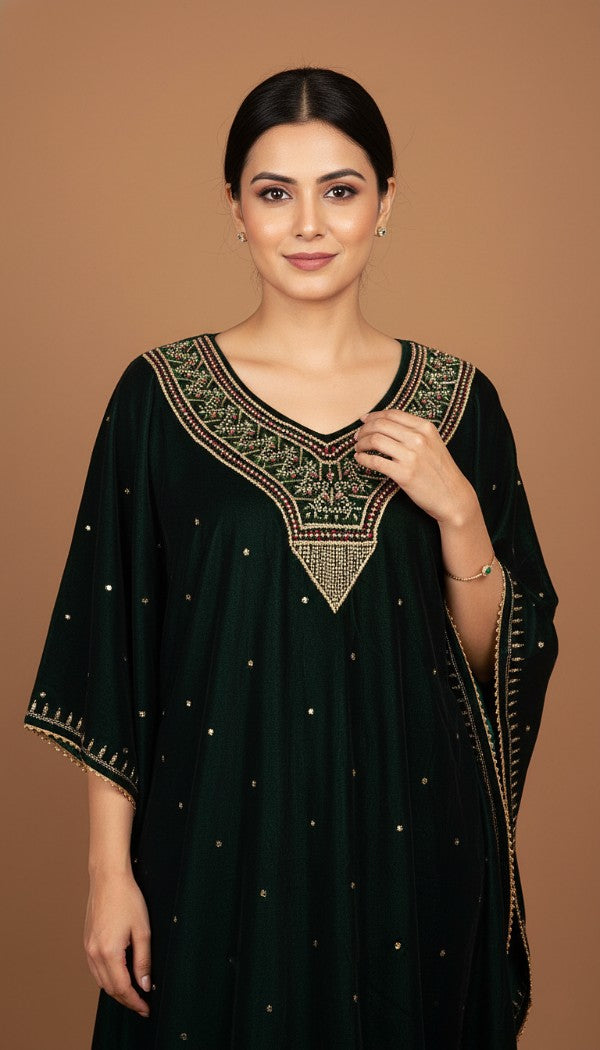 Velvet Anti-fit Zardozi Kaftan
