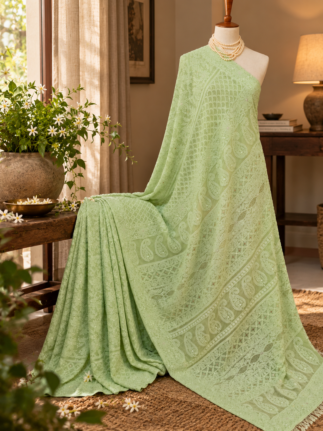 Pure Georgette Chikankari Saree