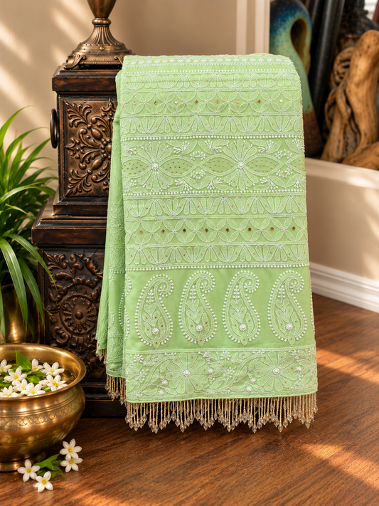 Pure Georgette Chikankari Saree