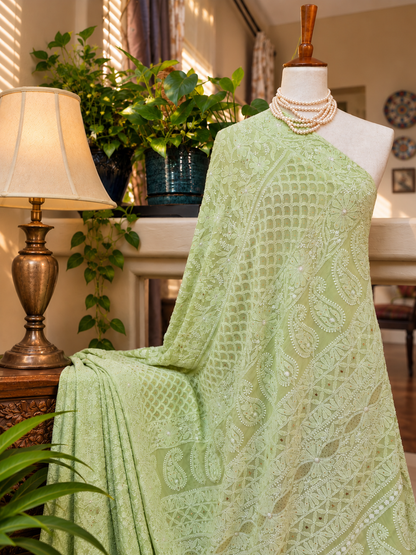 Pure Georgette Chikankari Saree