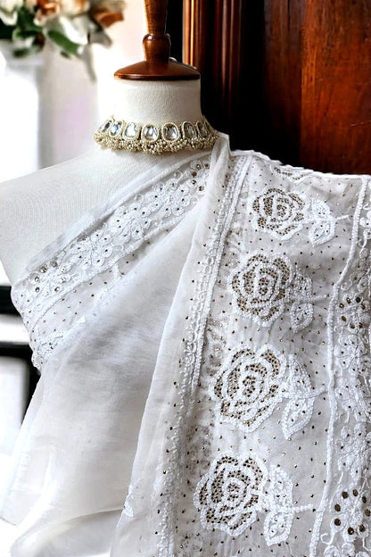 Organza Chikankari Saree
