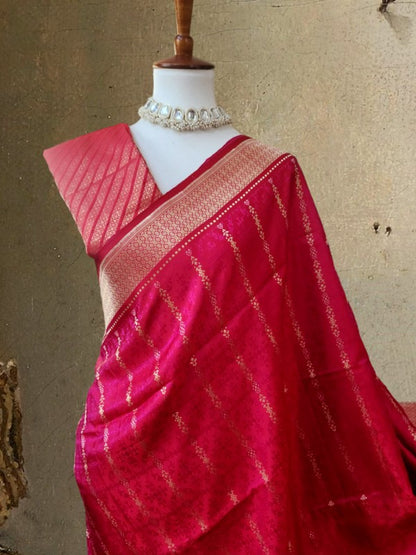 Double Katan Tanchoi Banarsi Saree