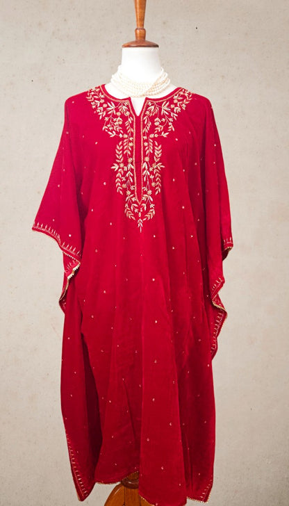 Velvet Anti-fit Zardozi Kaftan