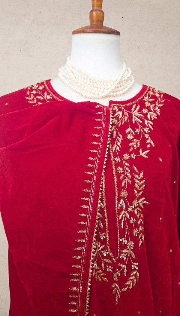 Velvet Anti-fit Zardozi Kaftan