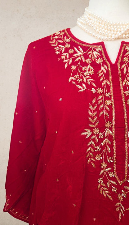 Velvet Anti-fit Zardozi Kaftan