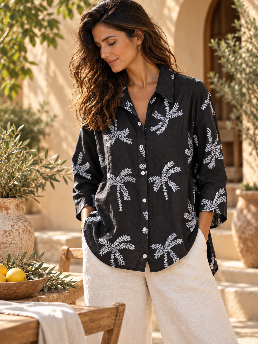 Noir Pianta Pure Linen Shirt