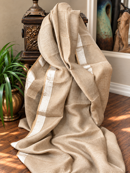 Tissue Pure Linen Saree