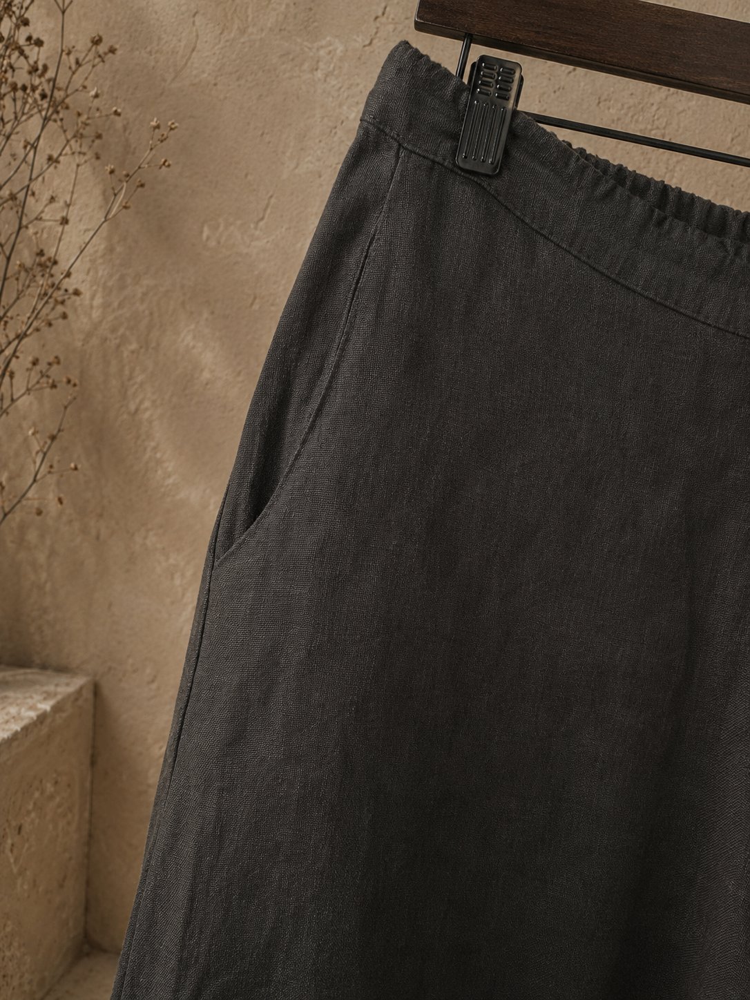 Noir Pure Linen Palazzo Pants