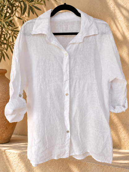 White Pure Linen Co-ord Set