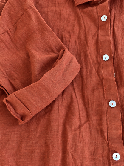 Cinnamon Pure Linen Co-ord Set