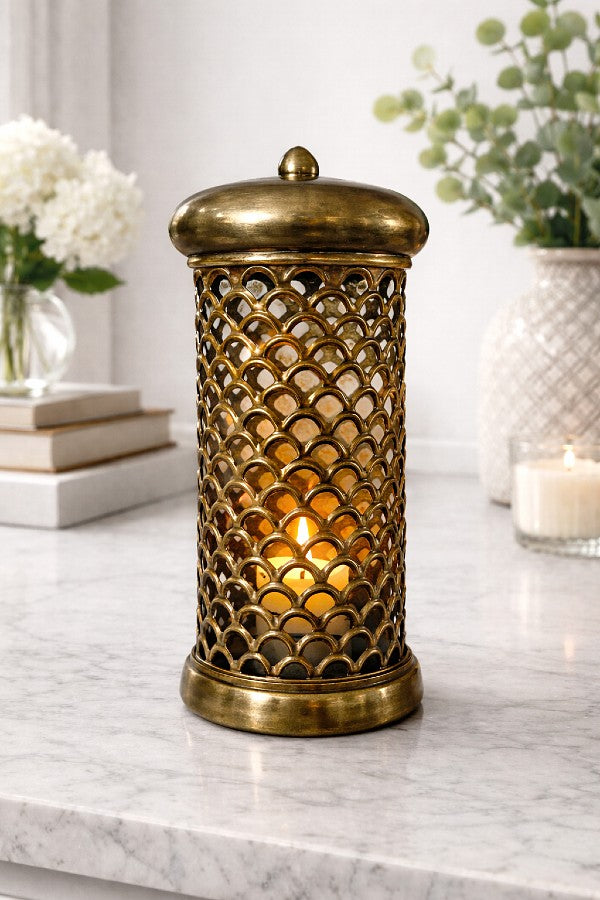 Filigree Brass Candle Stand
