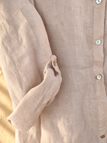 Taupe Pure Linen Co-ord Set