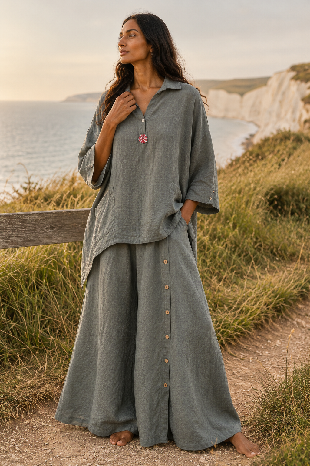 Green Smoke Pure Linen Co-ord Set