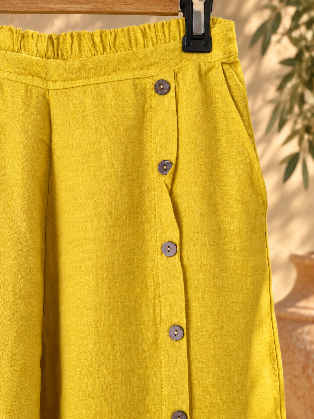 Moutarde Pure Linen Palazzo Pants