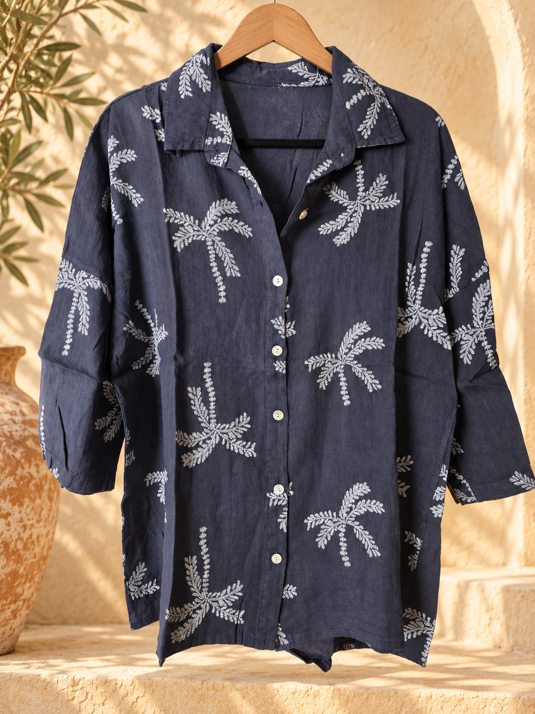 Marine Pianta Pure Linen Shirt