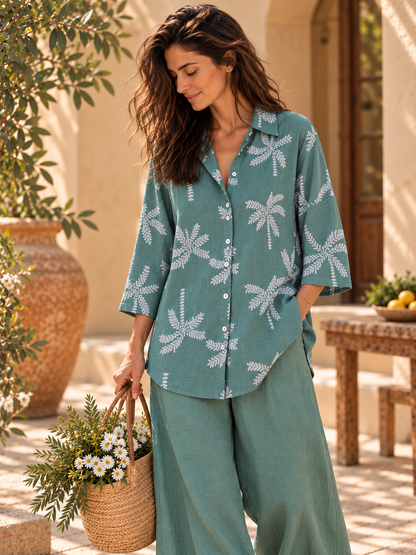 Vert Pianta Pure Linen Shirt
