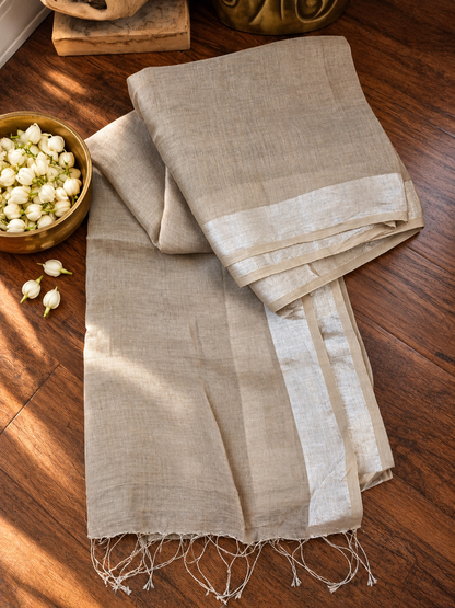 Tissue Pure Linen Saree