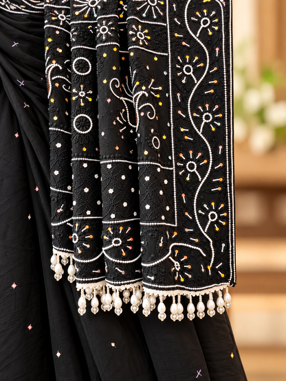 Pure Georgette Chikankari Saree