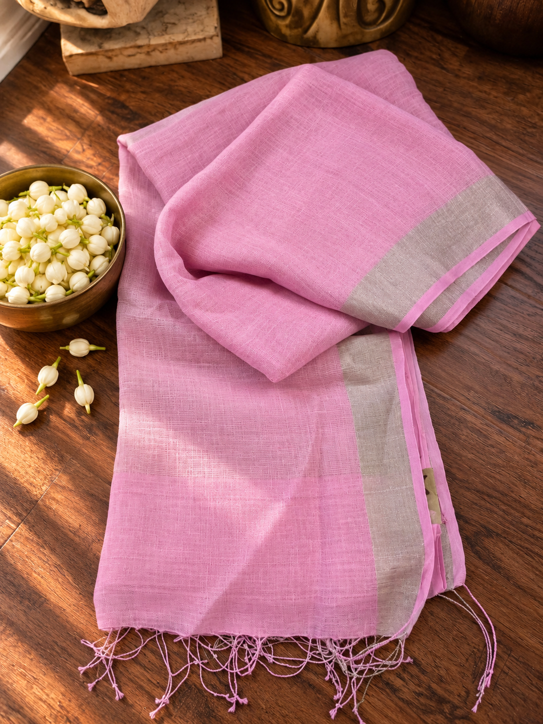 Tissue Pure Linen Saree