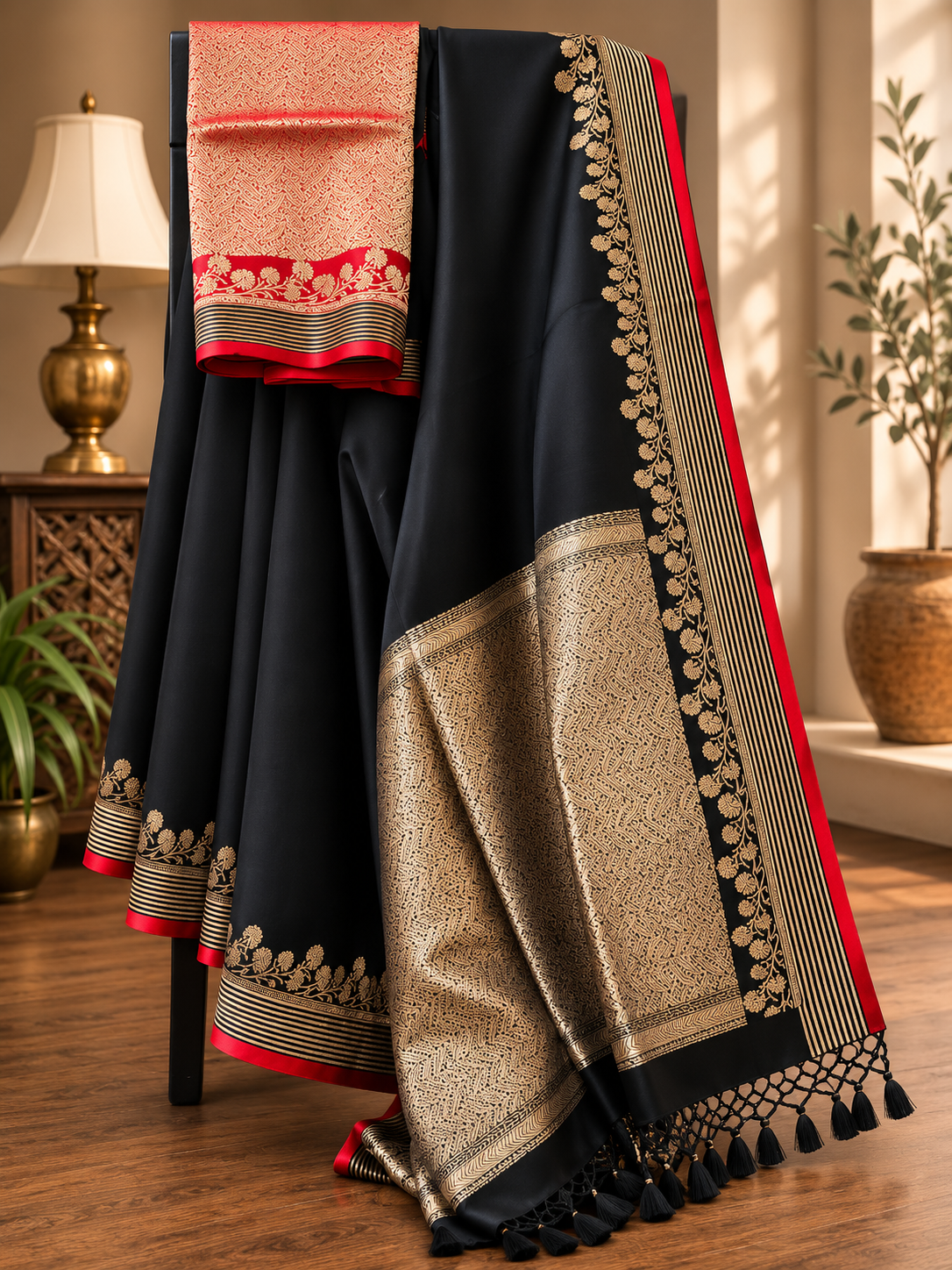 Contemporary Double Katan Banarsi Saree