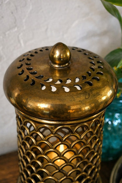 Filigree Brass Candle Stand