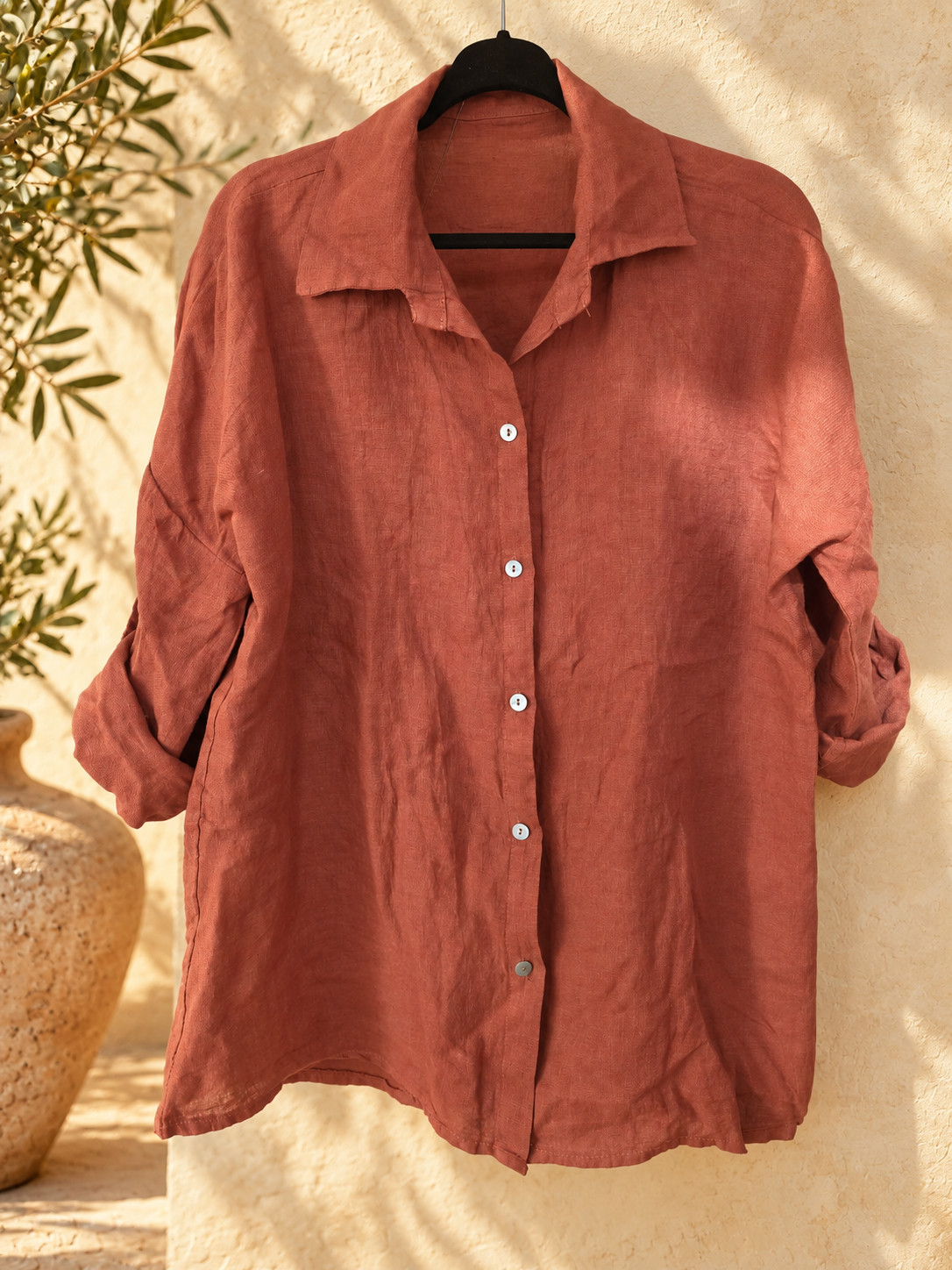 Cinnamon Pure Linen Co-ord Set