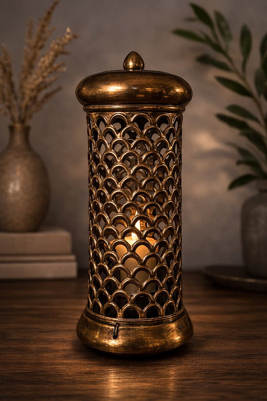 Filigree Brass Candle Stand