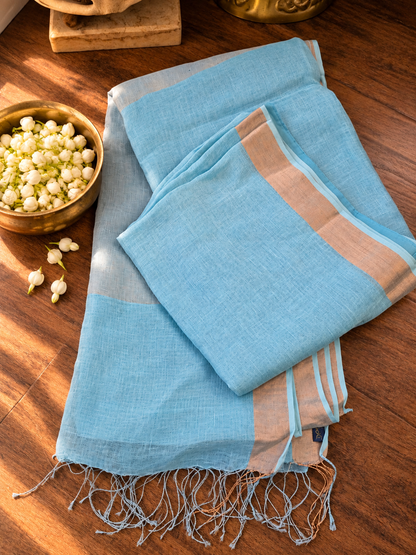 Tissue Pure Linen Saree