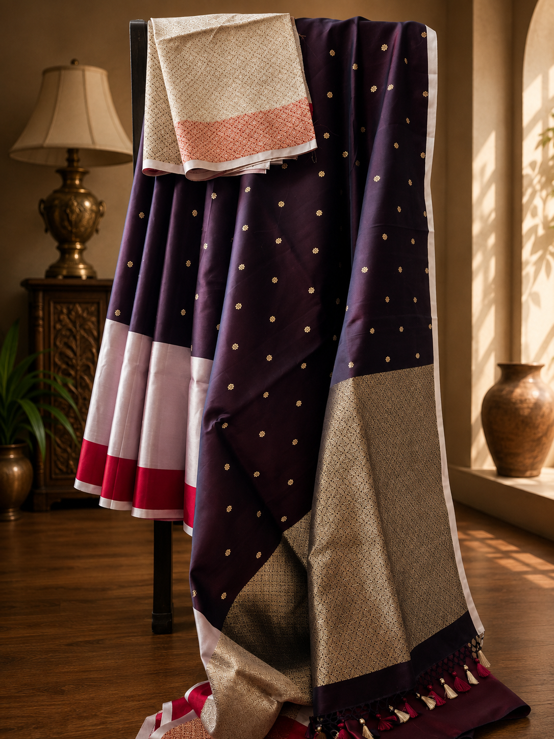 Contemporary Double Katan Banarsi Saree
