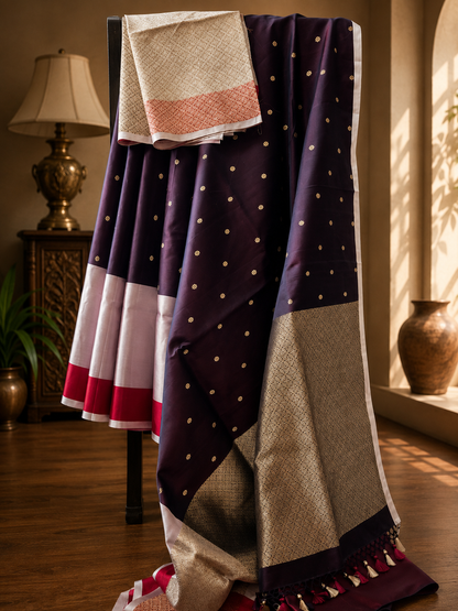 Contemporary Double Katan Banarsi Saree