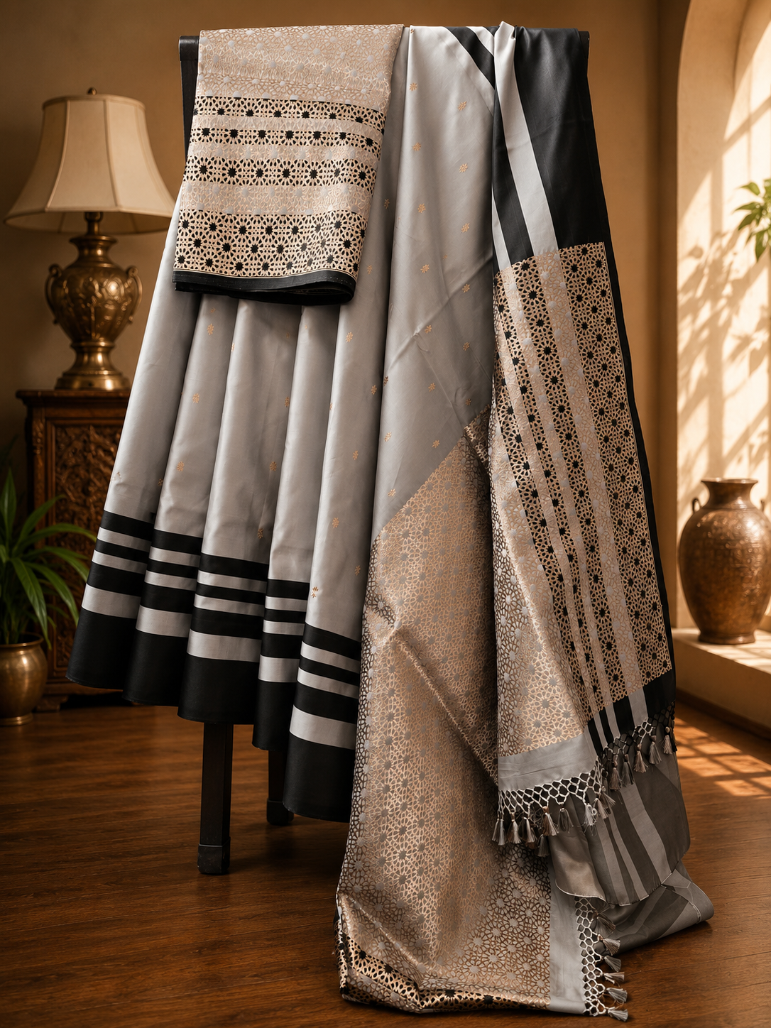 Contemporary Double Katan Banarsi Saree