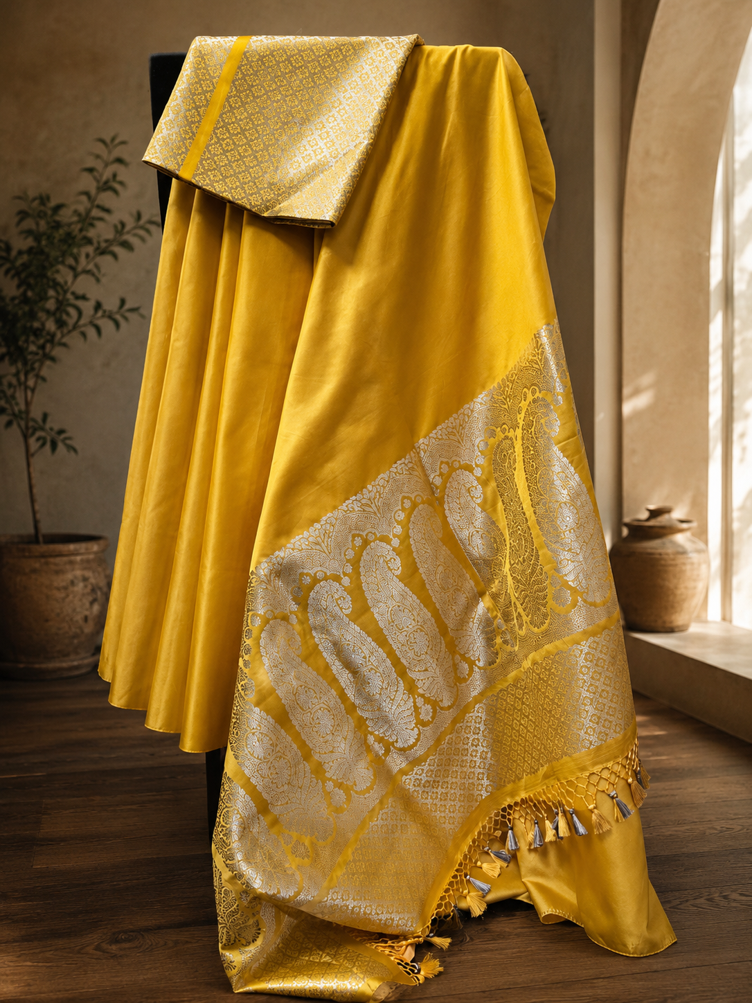 Contemporary Double Katan Banarsi Saree