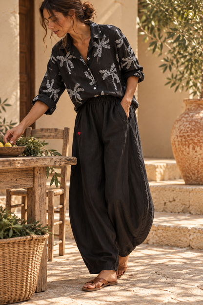 Noir Pianta Pure Linen Shirt