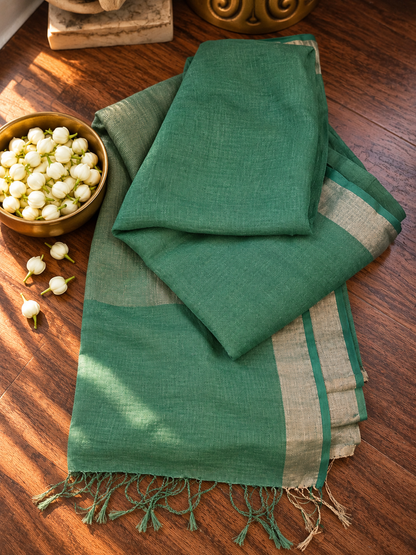 Tissue Pure Linen saree