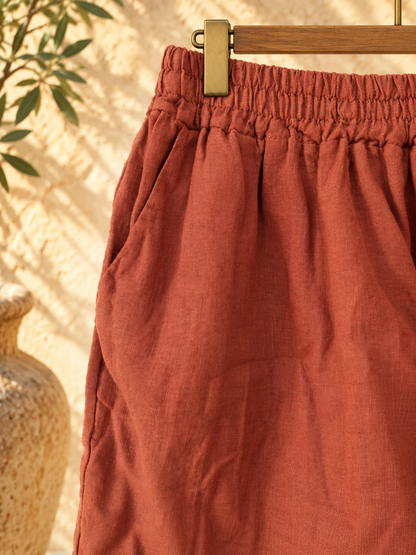 Cinnamon Pure Linen Co-ord Set