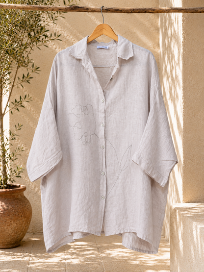 Beige Free Fit Shirt