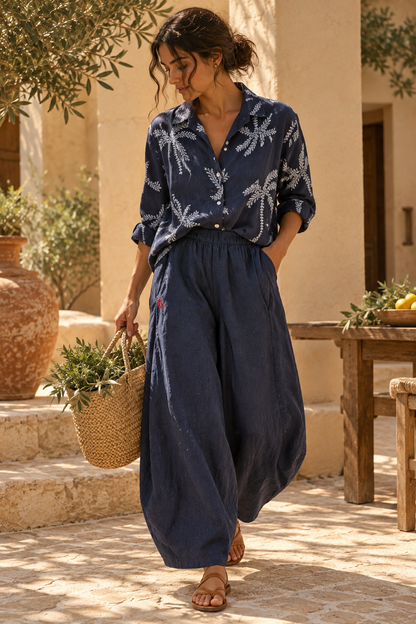 Marine Pianta Pure Linen Shirt