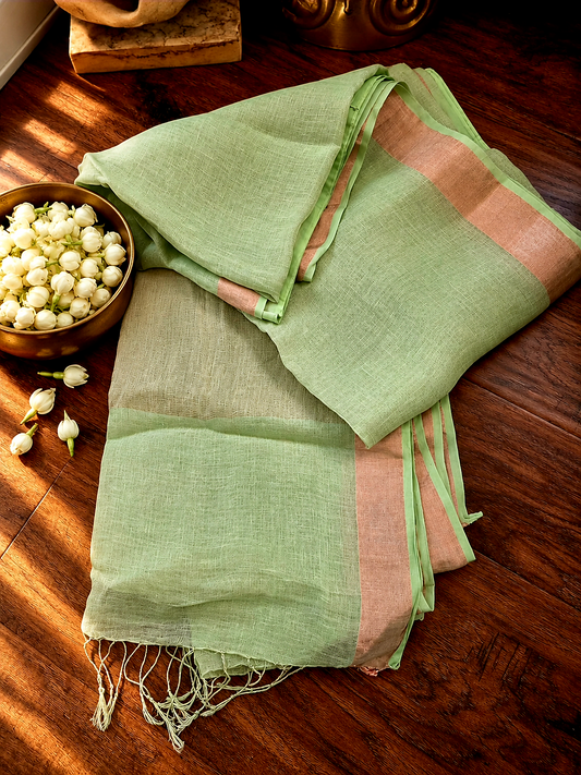 Pure Tissue Linen Saree