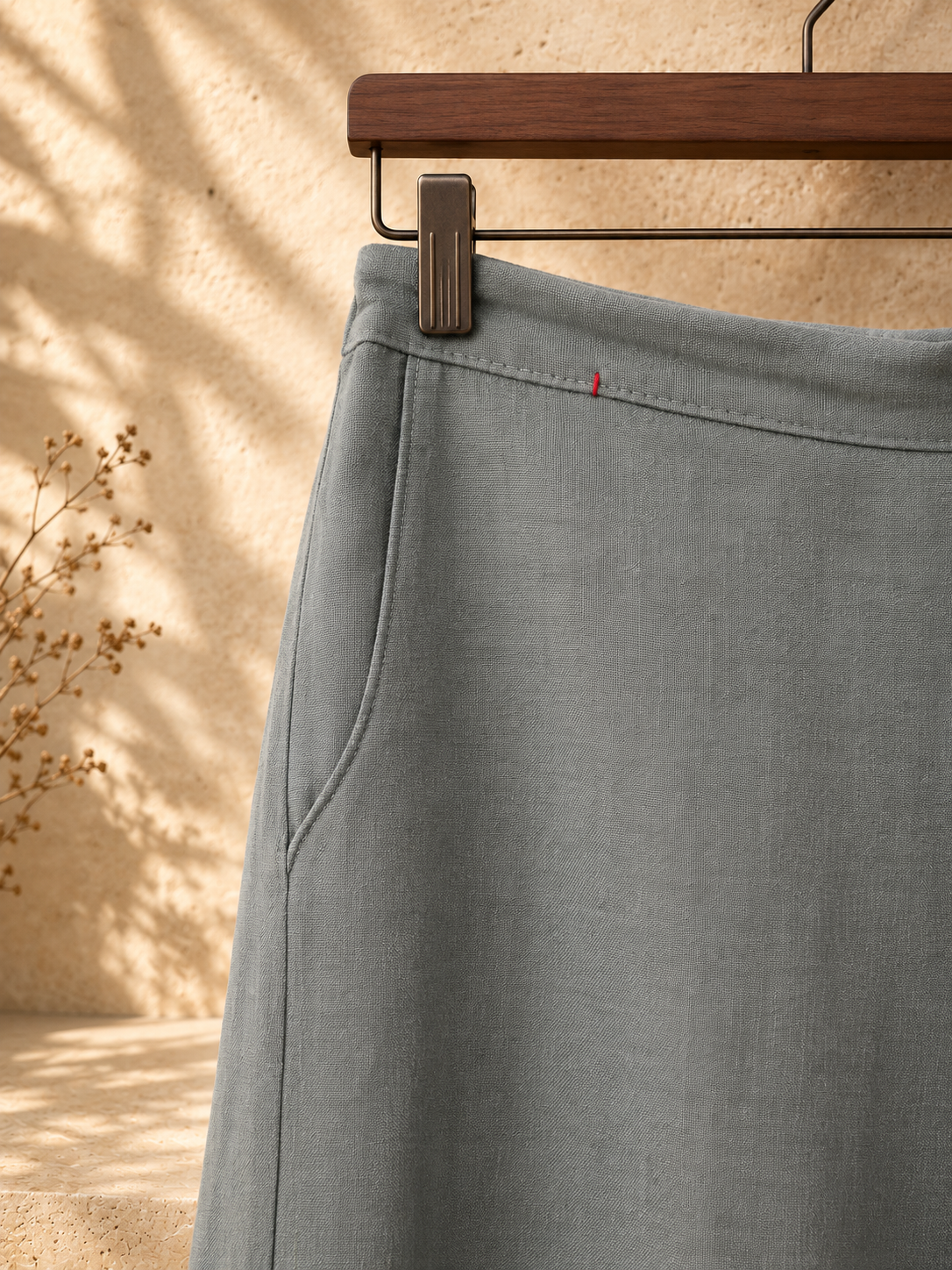 Green Smoke Pure Linen Palazzo Pants
