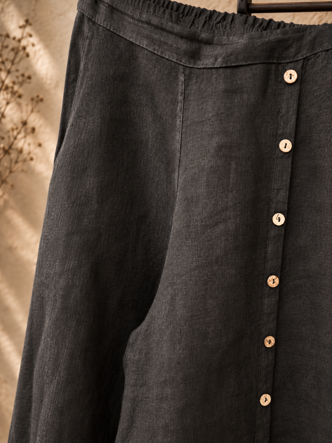 Noir Pure Linen Palazzo Pants