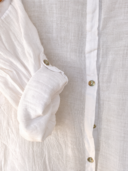 White Pure Linen Co-ord Set
