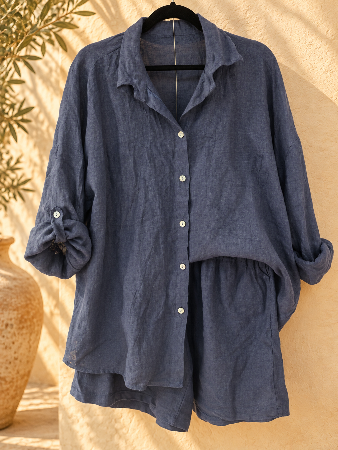 Marine Pure Linen Co-ord Set