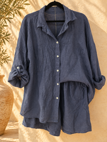 Marine Pure Linen Co-ord Set