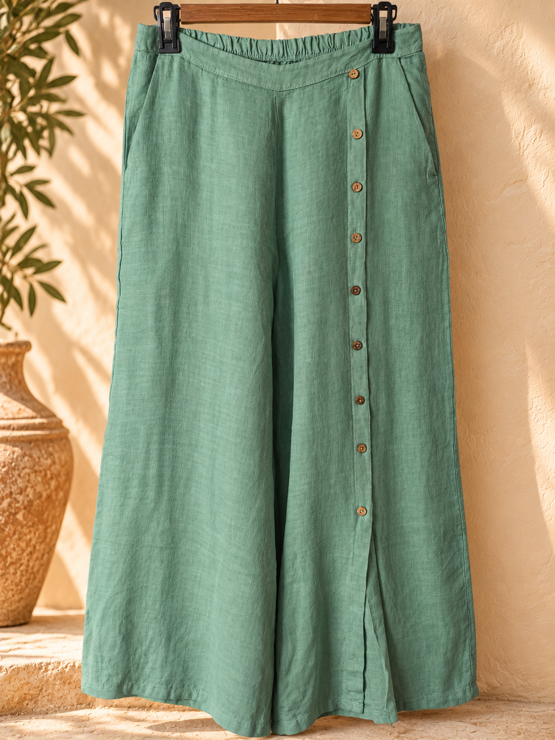 Vert Pure Linen Palazzo Pants