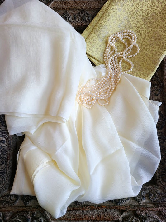 Platinum Chiffon Saree