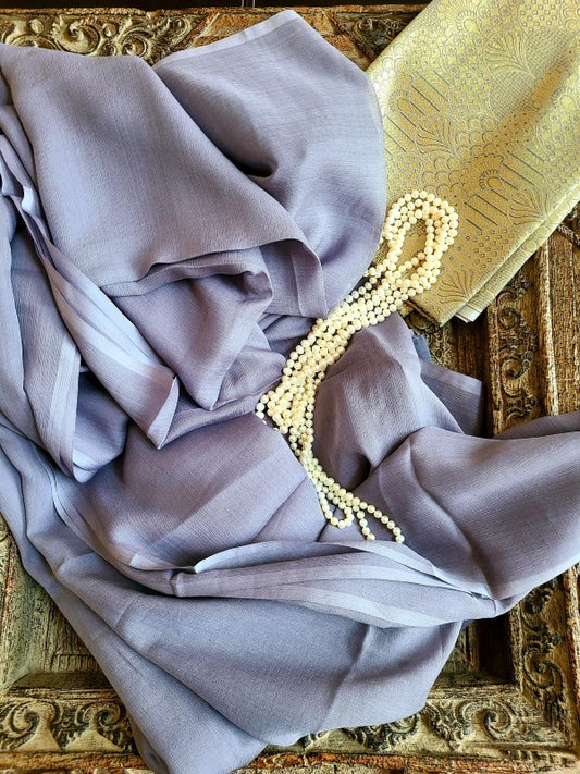 Platinum Chiffon Saree
