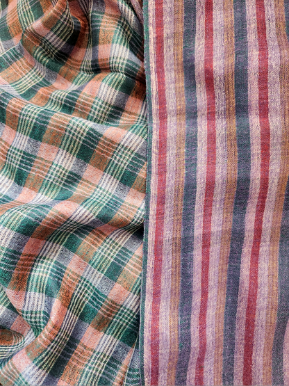 Plaid Check Woolen Reversible Shawl