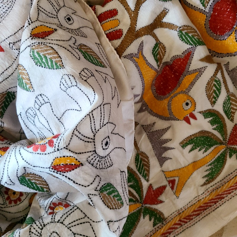 Traditional Kantha  Silk Saree