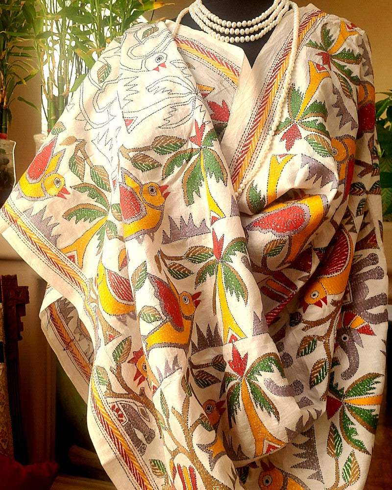 Traditional Kantha Silk Saree – ArtwarebyRuHH