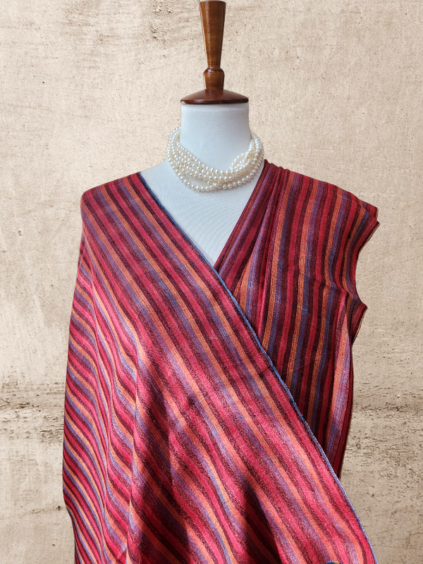 Plaid Check Woolen Reversible Shawl